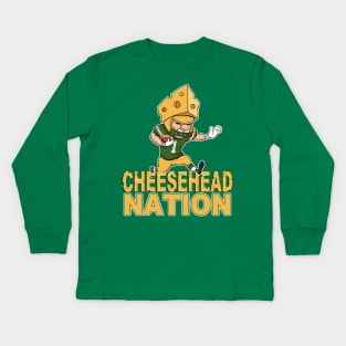 Cheesehead Nation Green Bay Packers Kids Long Sleeve T-Shirt